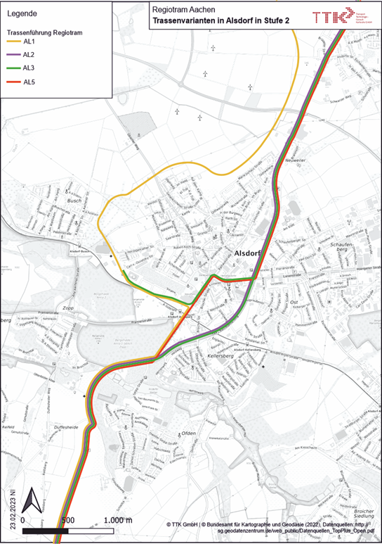 Trassenvarianten Alsdorf PTV Consult